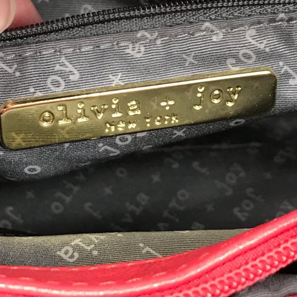 Olivia + Joy coral briefcase style shoulder tote - Picture 6 of 11